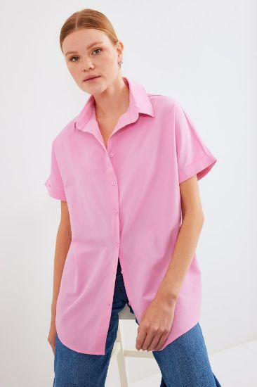 20120 Oversize Kısa Kollu Gömlek - Pembe resmi